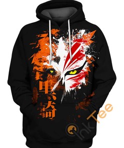 Ichigo Kurosaki Masked Warrior 3D Hoodie with Unique Design for Anime Fans