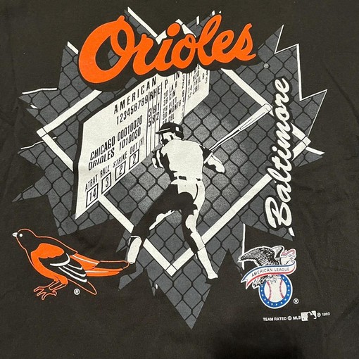 Iconic Baseball Tee: Vintage 1993 Baltimore Orioles Brown MLB Shirt with Team Logo - Image 2