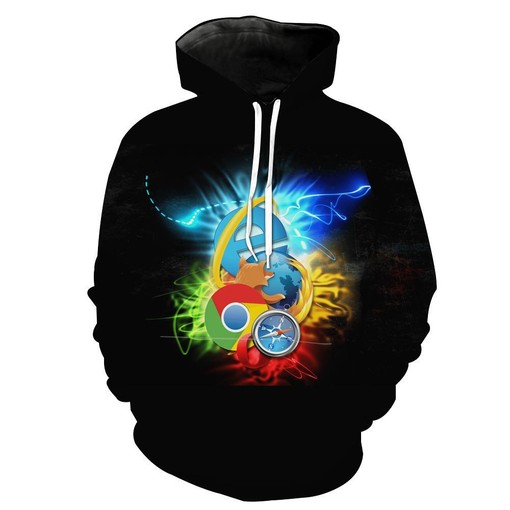 Iconic Internet Browsers 3D Hoodie - Men's 3D Graphic Hoodies