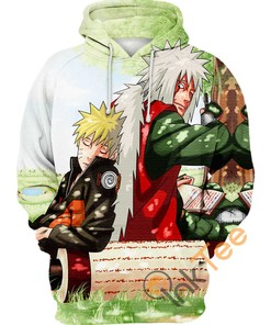 Iconic Jiraiya And Naruto All Over Print Hoodie 3D with Action-packed Scene