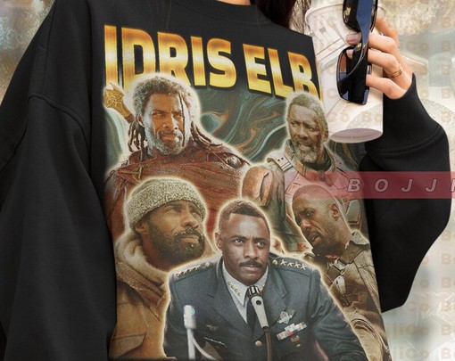 Idris Elba Retro 90s Sweatshirt, Elba OBE Homage Sweater, Fan Tees, The Wire Idris Elba Nelson Mandela Gift - Image 4