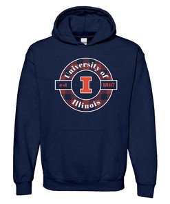 Illinois Fighting Illini Vintage Script NCAA Shirt Illinois Home Champion Hoodie Gift, Vintage Illinois Sweatshirt