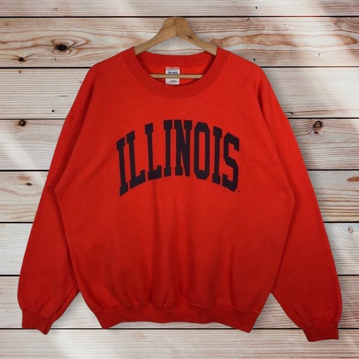 Illinois State University Vintage Style Crew Neck Sweatshirt Sweater Pullover