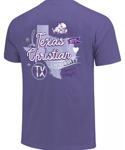 Image One Women's Doodles TCU Horned Frogs T-Shirt - Unique Tee for NCAA Fans and Students