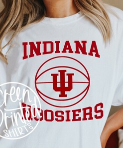 Indiana Hoosier Basketball Graphic Screen Print Shirt - NCAA Shirts for Men - Tailgate Party Fan Attire