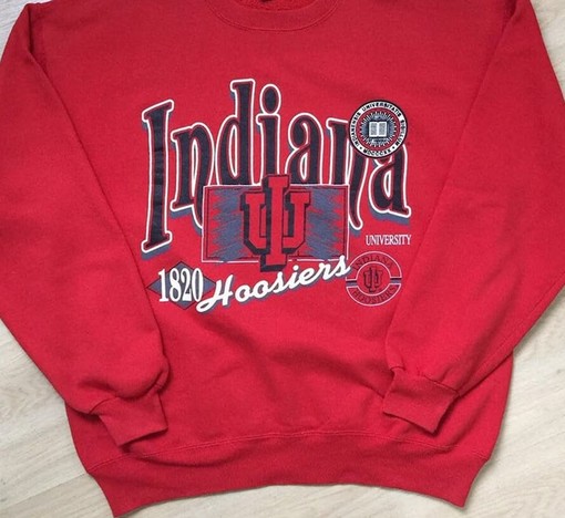 Indiana Hoosiers Crewneck Sweatshirt - Vintage 90s Shirt - American University Shirt - Sport Shirts Girls - Image 2