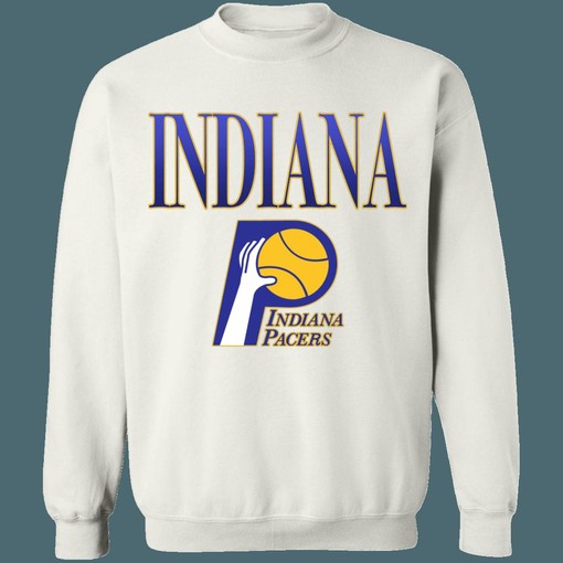 Indiana Pacers Retro NBA Script Graphic Crewneck Sweatshirt - For Fans - Image 2