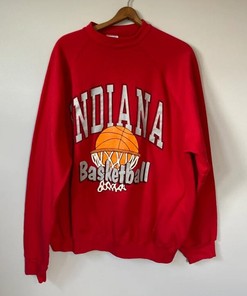 Indiana University Hoosiers Basketball Champions Vintage Sweater - Classic College Shirts - NCAA Shirts for Women