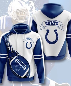 Indianapolis Colts All Over Print Hoodie with Unique 3D Design for Fans