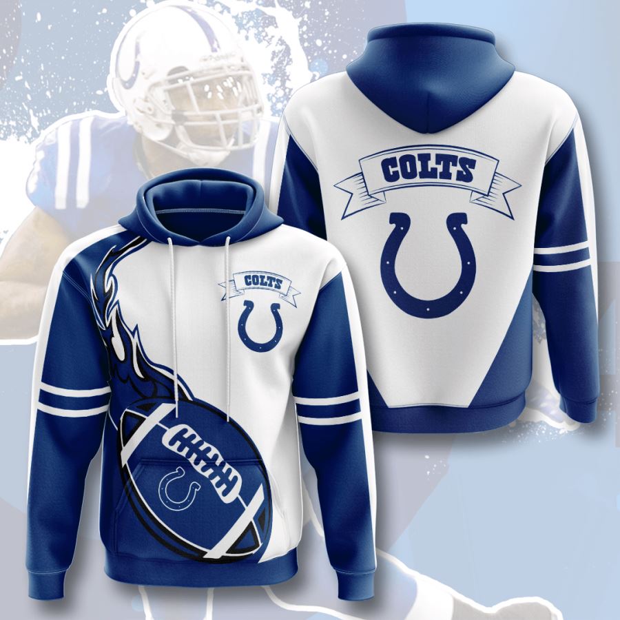 Indianapolis Colts All Over Print Hoodie with Unique 3D Design for Fans