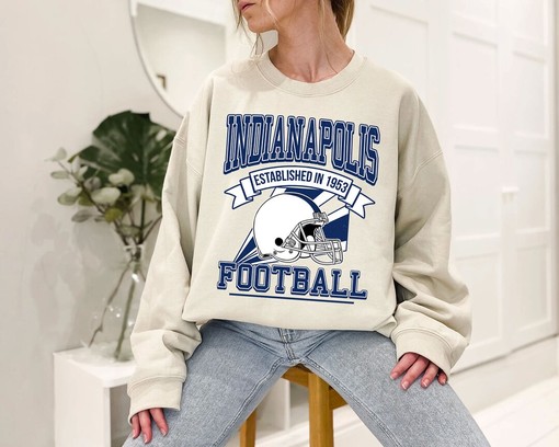 Indianapolis Football Crewneck Sweatshirt Hoodie Shirt, Retro NFL Shirt for Indianapolis Fans, NCAA Shirts for Men
