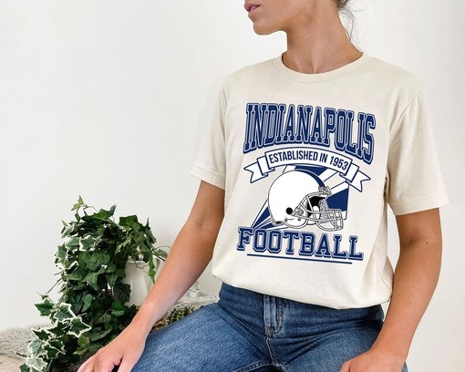 Indianapolis Football Crewneck Sweatshirt Hoodie Shirt, Retro NFL Shirt for Indianapolis Fans, NCAA Shirts for Men - Image 3