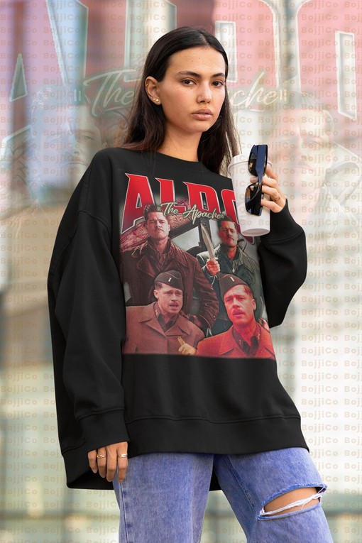 Inglorious Basterds Aldo The Apache Sweatshirt, Lt. Aldo Raine Vintage Shirt - Movie Shirts for Men