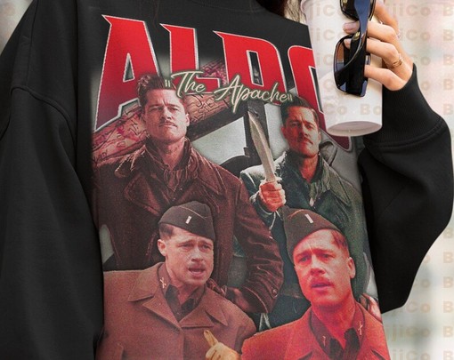Inglorious Basterds Aldo The Apache Sweatshirt, Lt. Aldo Raine Vintage Shirt - Movie Shirts for Men - Image 4