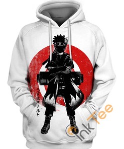 Ink Sketch Style Uzumaki Naruto Hoodie in 3D with Mesmerizing Print