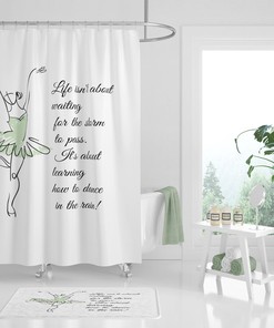 Inspirational Ballerina Dancing In The Rain Quote Shower Curtain