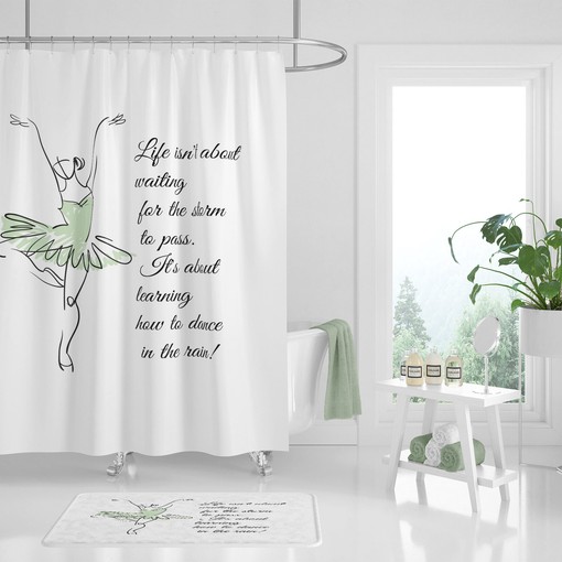 Inspirational Ballerina Dancing In The Rain Quote Shower Curtain