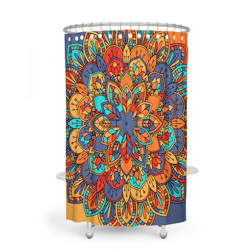 Inspirational Boho Mandala Shower Curtain / Inspirational Bohemian Bathroom Decor / Mindfulness Bath Print - Image 2