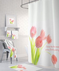 Inspirational Floral Shower Curtain for Motivating Bathroom Decor