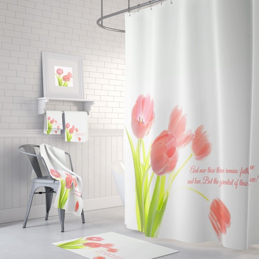 Inspirational Floral Shower Curtain for Motivating Bathroom Decor