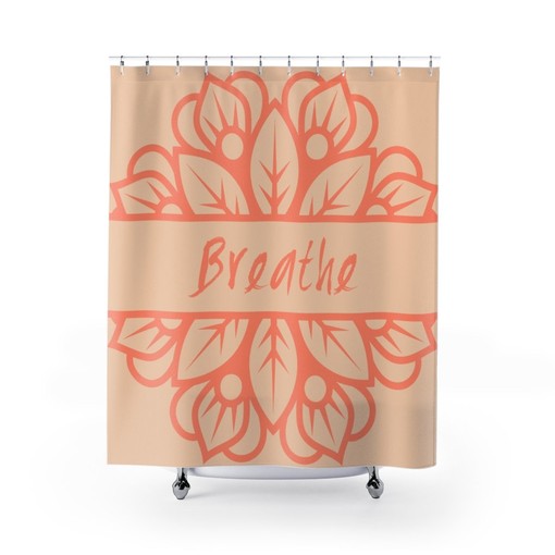 Inspirational Mindfulness Mandala Shower Curtain / Boho Decor / Eclectic Bathroom Accessories / New Home Gift