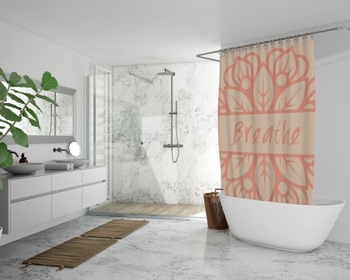 Inspirational Mindfulness Mandala Shower Curtain / Boho Decor / Eclectic Bathroom Accessories / New Home Gift - Image 2