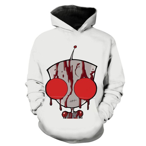 Invader Zim Characters 3D Hoodie - Men's All Over Print Zip Up Hoodies