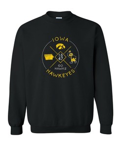 Iowa Hawkeyes Shadow Stretch Block Retro NCAA Shirt, Iowa Fan Crewneck Sweatshirt