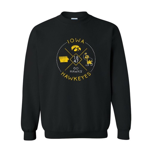 Iowa Hawkeyes Shadow Stretch Block Retro NCAA Shirt, Iowa Fan Crewneck Sweatshirt