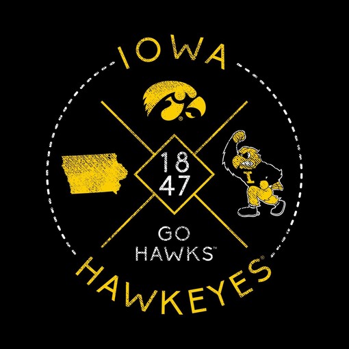 Iowa Hawkeyes Shadow Stretch Block Retro NCAA Shirt, Iowa Fan Crewneck Sweatshirt - Image 2