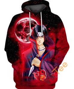 Itachi Uchiha Dread Eyes 3D Hoodie with All Over Print and Intense Design