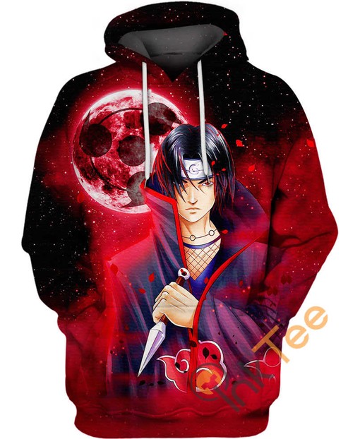 Itachi Uchiha Dread Eyes 3D Hoodie with All Over Print and Intense Design