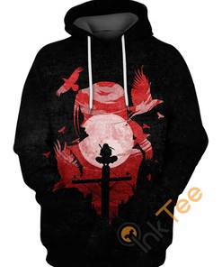 Itachi Uchiha Moon 3D Hoodie with All Over Print and Celestial Design