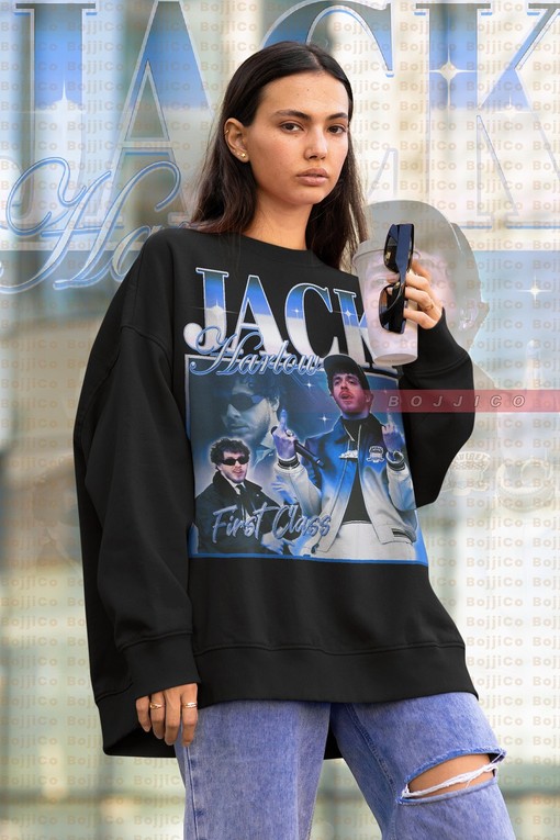 JACK HARLOW Homage Hangout Sweatshirt - First Class Rapper Hip Hop Shirt, Movie Fans Gift