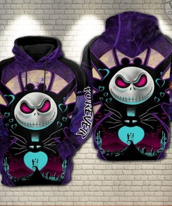 Jack Skellington Couples All-Over Printed Hoodie with All Over Print Design
