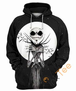 Jack Skellington Halloween Bat Moon Custom All Over Print 3D Hoodie for Fans