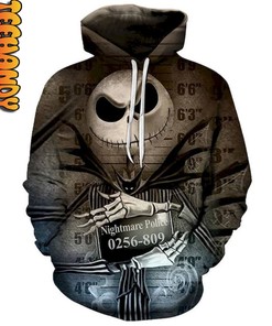 Jack Skellington Nightmare Police Halloween Custom All Over Print 3D Hoodie