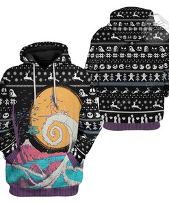 Jack Skellington Surfing 3D Hoodie with Unique All Over Print and Beachy Design