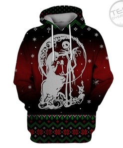 Jack Skellington and Sally Couples All Over Print 3D Hoodies with Custom Name