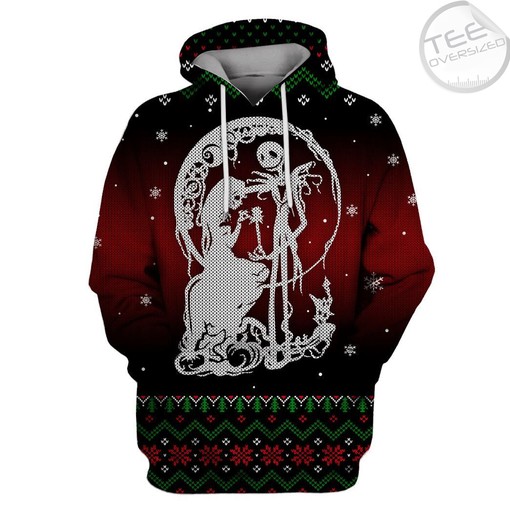 Jack Skellington and Sally Couples All Over Print 3D Hoodies with Custom Name