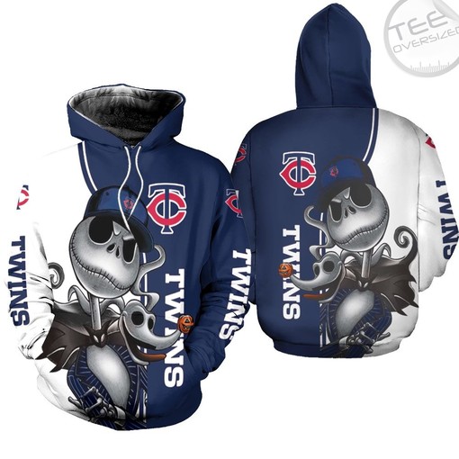 Jack Skellington and Zero 3D Hoodie - Unique Minnesota Twins Design