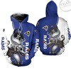 Jack Skellington and Zero All Over Print Hoodie - Los Angeles Rams Edition - Perfect for Halloween