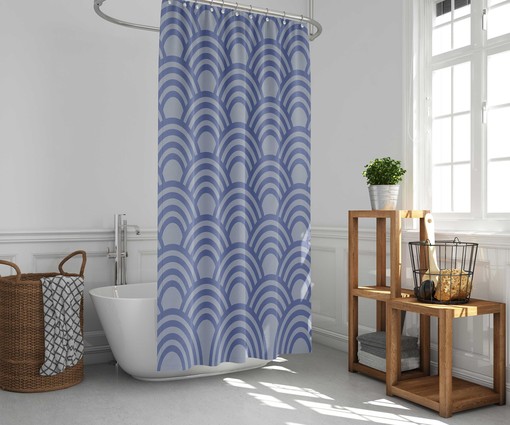 Japanese Coastal Beach Shower Curtain Set | Ocean Theme Bath Decor | Housewarming Gift - Image 2