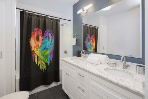 Japanese Dragon Fantasy Shower Curtain for Asian Home Bathroom - Image 2