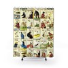 Japanese Melange Shower Curtain Tsunajima Kamekichi's Fashionable Print from 1887