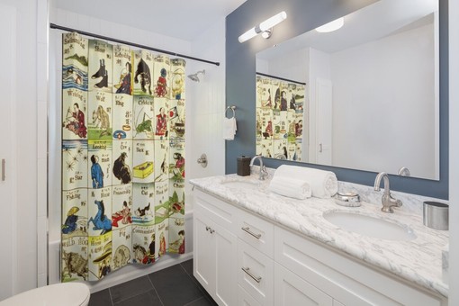 Japanese Melange Shower Curtain Tsunajima Kamekichi's Fashionable Print from 1887 - Image 2