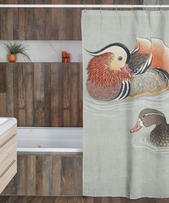 Japanese Style Shower Curtain | Vintage Japanese Design | Eco-Friendly and Waterproof | Perfect Bathroom Accessory