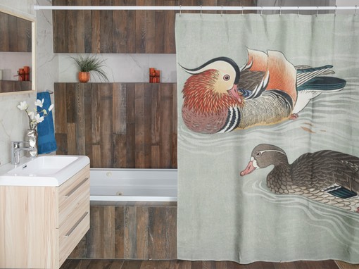 Japanese Style Shower Curtain | Vintage Japanese Design | Eco-Friendly and Waterproof | Perfect Bathroom Accessory