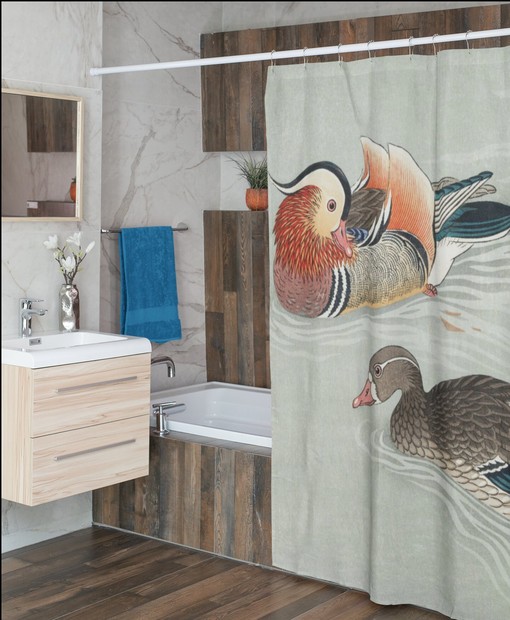 Japanese Style Shower Curtain | Vintage Japanese Design | Eco-Friendly and Waterproof | Perfect Bathroom Accessory - Image 2