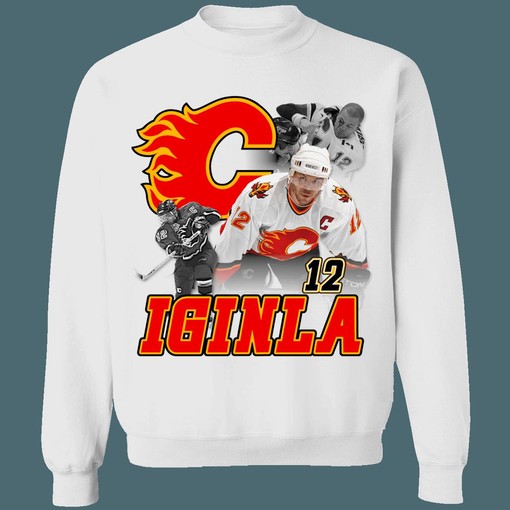 Jarome Iginla Vintage NHL Calgary Flames Hockey Sweatshirt Hoodie T-Shirt